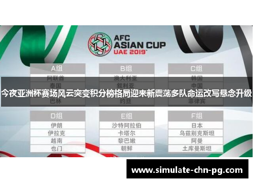 今夜亚洲杯赛场风云突变积分榜格局迎来新震荡多队命运改写悬念升级